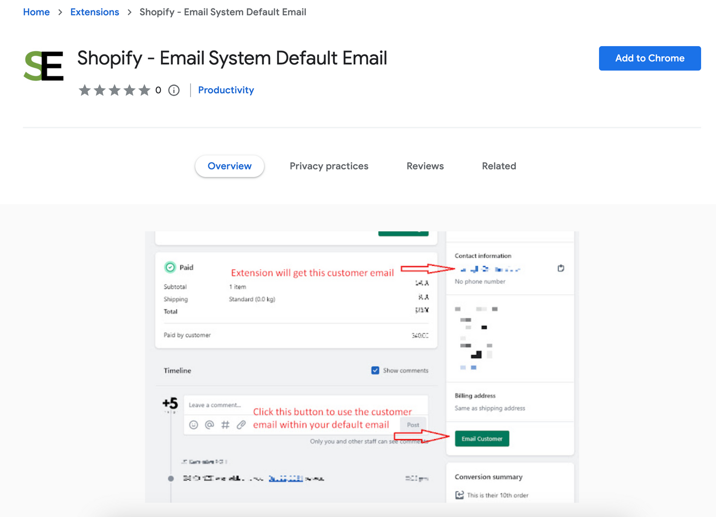 Chrome Extension | Email Customer Using System Default Email